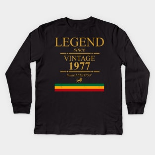 Legend Singe Vintage 1977 Kids Long Sleeve T-Shirt